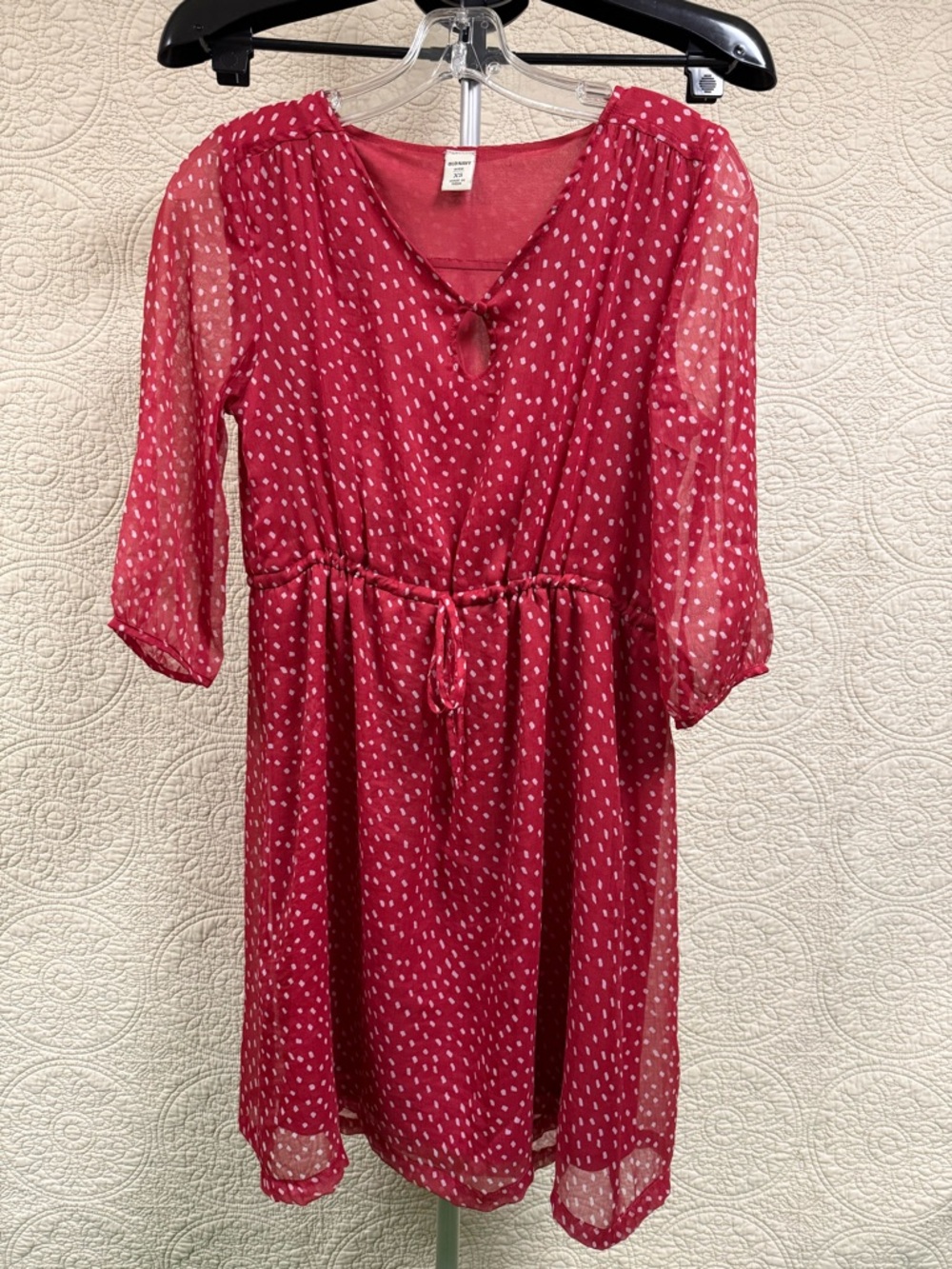 Old Navy Red Polka Dot Tie-Front Dress